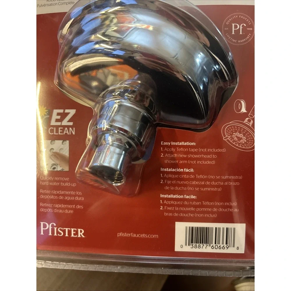 Pfister 5-Spray Fixed Shower Head Polished Chrome 1.75 GPM Wall Mount